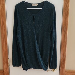 Faded Glory Teal Blouse Long Sleeve